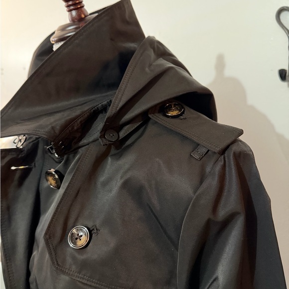 London Fog Classic Black Belted Trench Coat - Picture 5 of 16